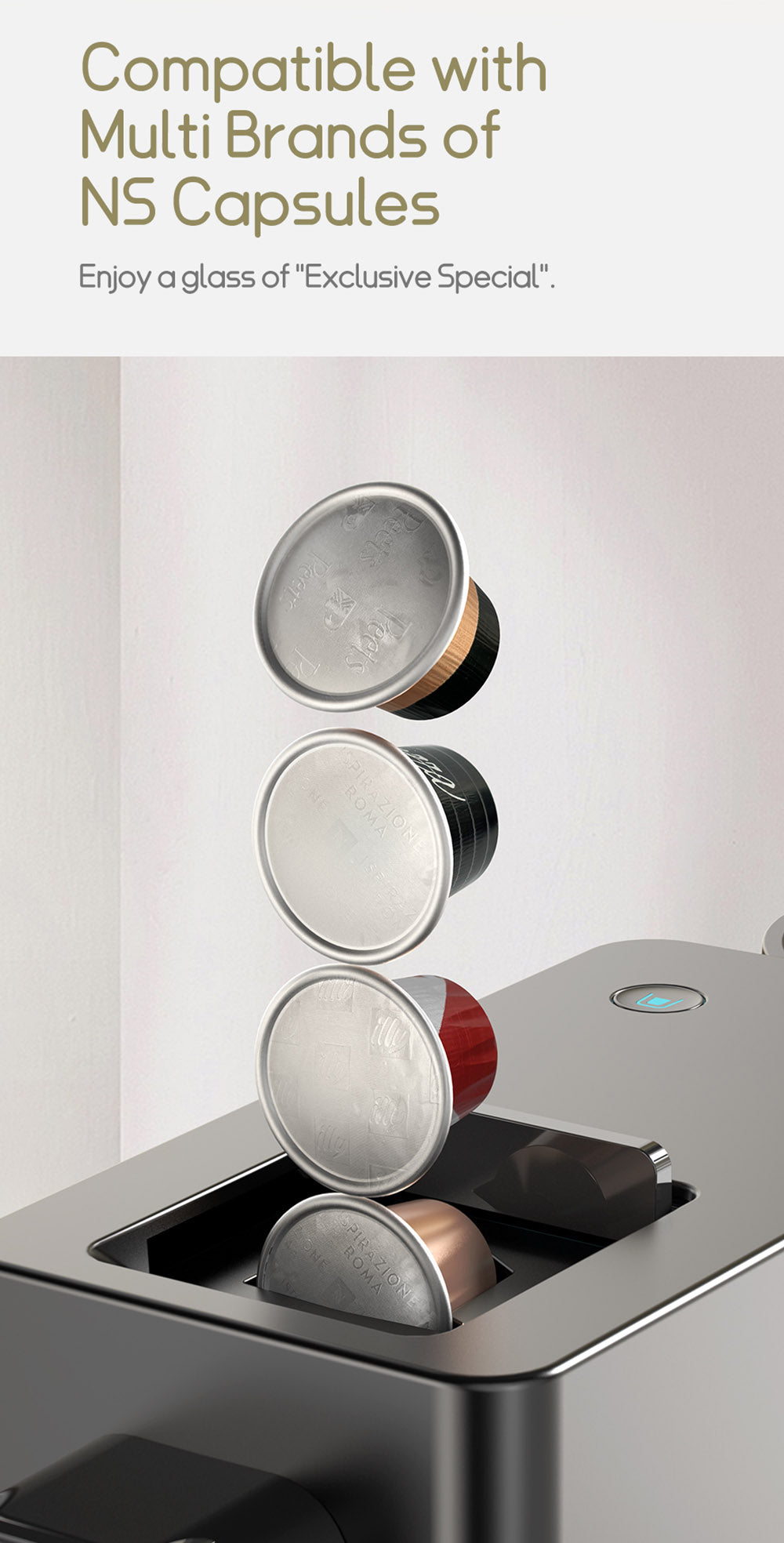 Kávovar HiBREW H15 na kapsle NES, 20 bar vysokého tlaku, odnímateľná nádobka na mlieko, nastaviteľná teplota a objem.