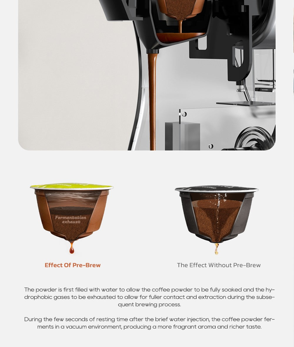 Kávovar HiBREW H1B 5 v 1 na kapsle, 600 ml nádrž na vodu, extrakčný tlak 19 bar, režim studený/teplý, LED indikátor, pre Kcup*/Nes*/DG*/Espresso prášok, béžová