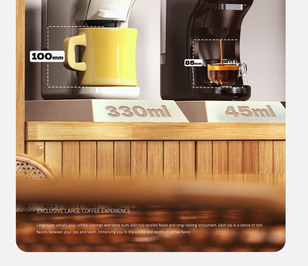 Kávovar HiBREW H1B 5 v 1 na kapsle, 600 ml nádrž na vodu, extrakčný tlak 19 bar, režim studený/teplý, LED indikátor, pre Kcup*/Nes*/DG*/Espresso prášok, béžová