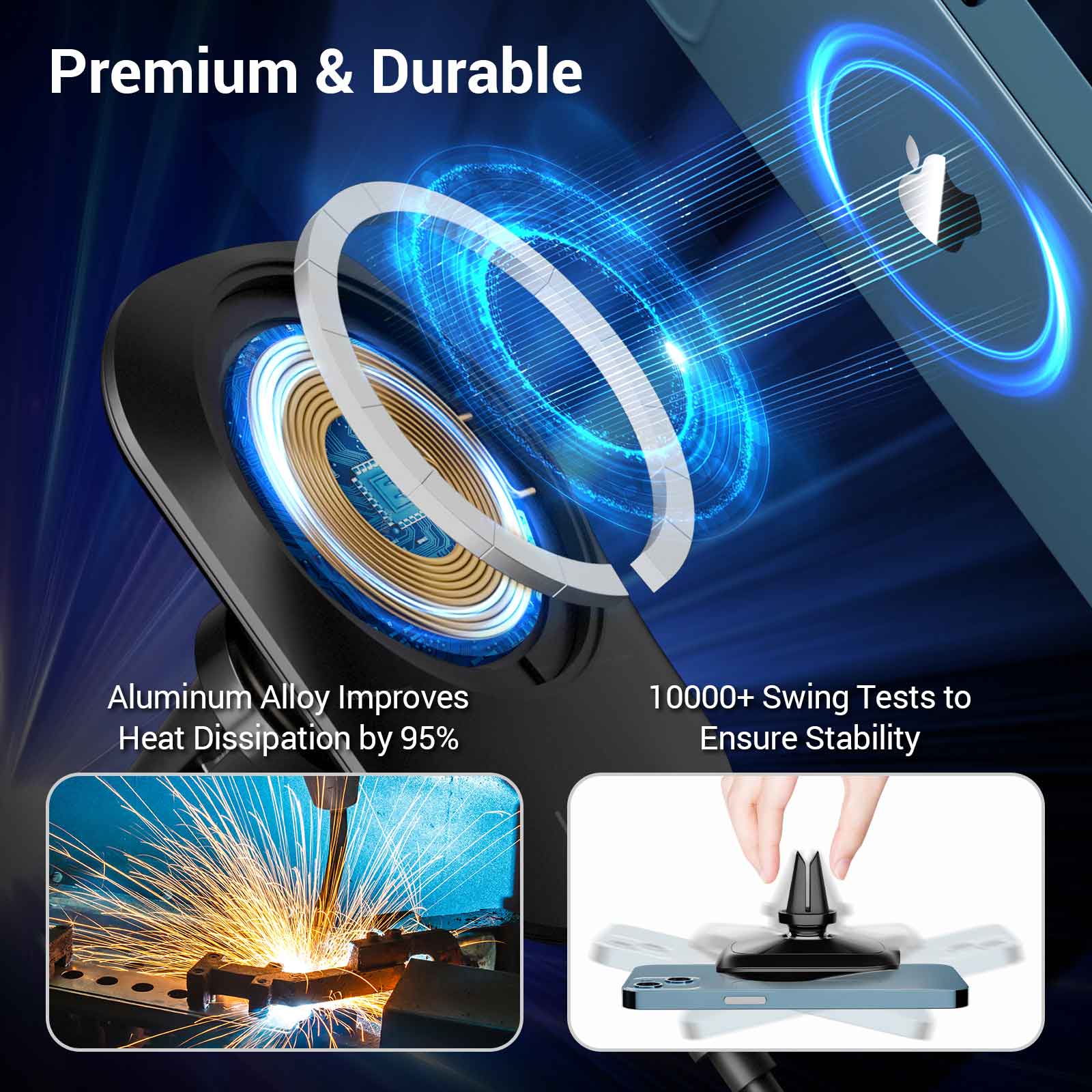 Magnetická bezdrôtová nabíjačka do auta Hinovo MC1-2 s výkonom 15 W