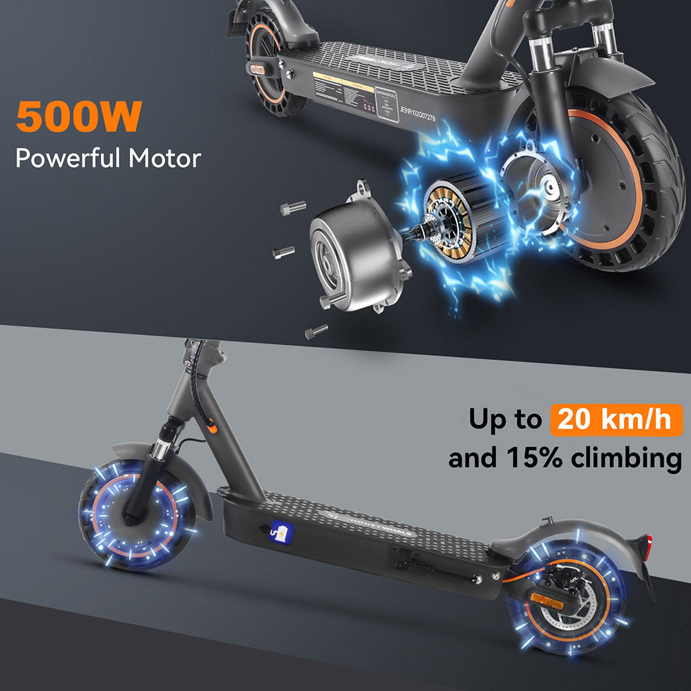 Elektromobil HONEY WHALE E9 MAX, 500W motor, 36V 10Ah batéria, 10-palcové koleso, maximálna rýchlosť 20 km/h, dojazd 35-40 km, mechanická a elektronická brzda, certifikácia ABE.