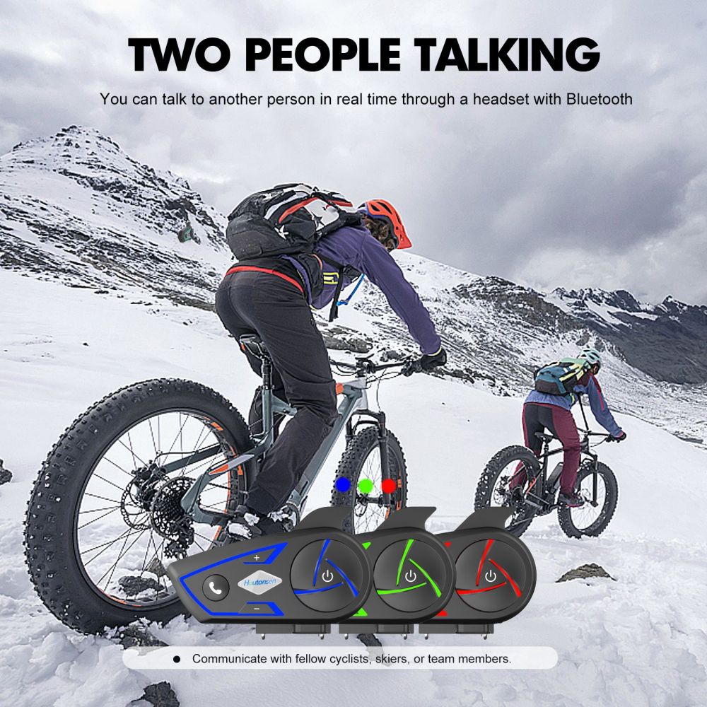 Houtonsen S3 Motocyklová prilbová náhlavná súprava, 1000M interkomunikácia, 30h prevádzky, RGB ambientné osvetlenie, Bluetooth 5.1, rozhranie Type-C, IP67 vodotesná - 2 kusy v balení