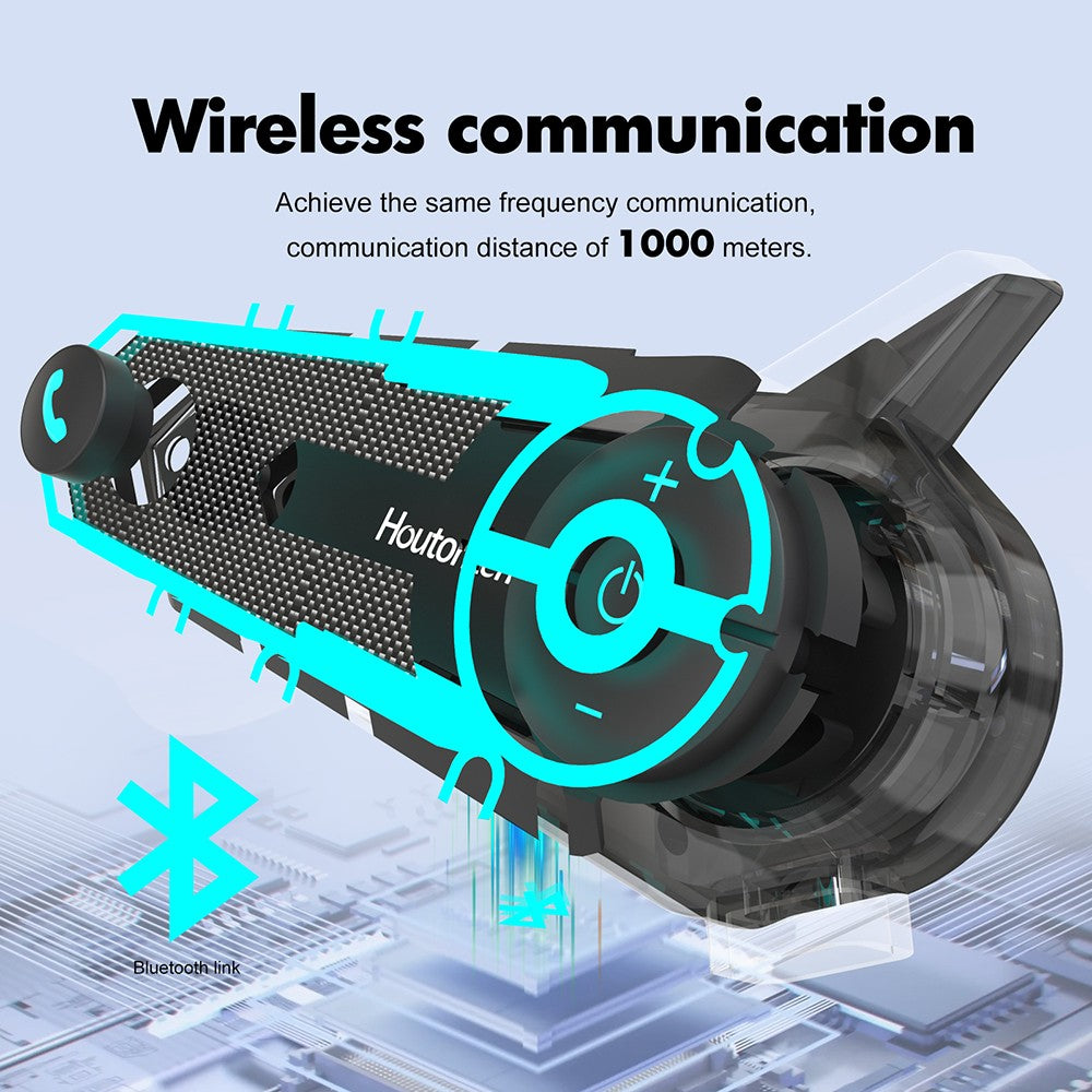 Houtonsen S6 Motocyklová helma s handsfree sadou, dosah interkomunikácie 1000 m, hlasová navigácia, Bluetooth 5.1, 30 hodín prevádzky, rozhranie Type-C, vodotesná IP65 - balenie 1 ks