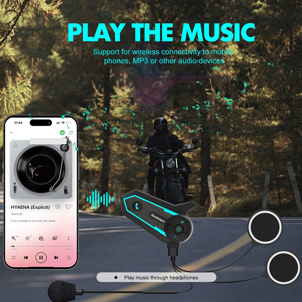Houtonsen S6 Motocyklová helma s handsfree sadou, dosah interkomunikácie 1000 m, hlasová navigácia, Bluetooth 5.1, 30 hodín prevádzky, rozhranie Type-C, vodotesná IP65 - balenie 1 ks