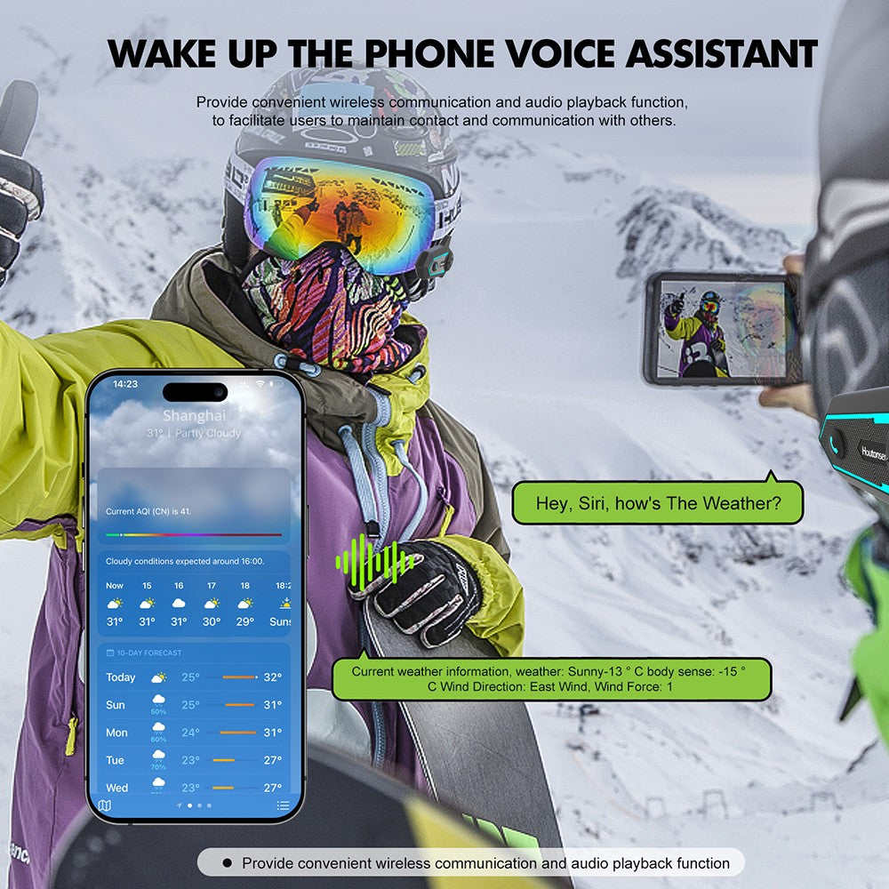 Houtonsen S6 Motocyklová helma s handsfree sadou, dosah interkomunikácie 1000 m, hlasová navigácia, Bluetooth 5.1, 30 hodín prevádzky, rozhranie Type-C, vodotesná IP65 - balenie 1 ks