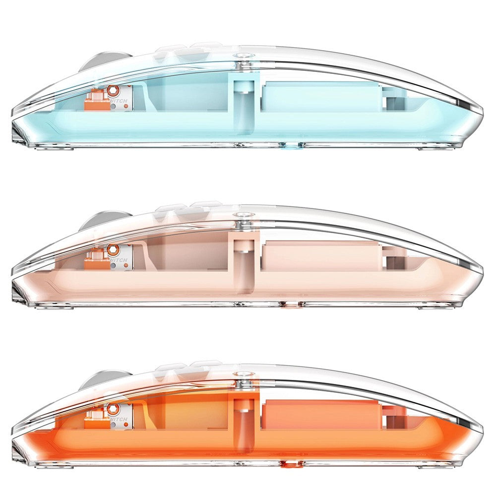 Bezdrôtová myš HXSJ T900 2.4G & Bluetooth, nastaviteľné DPI 800-2400, RGB podsvietenie, tiché klikanie - ružová