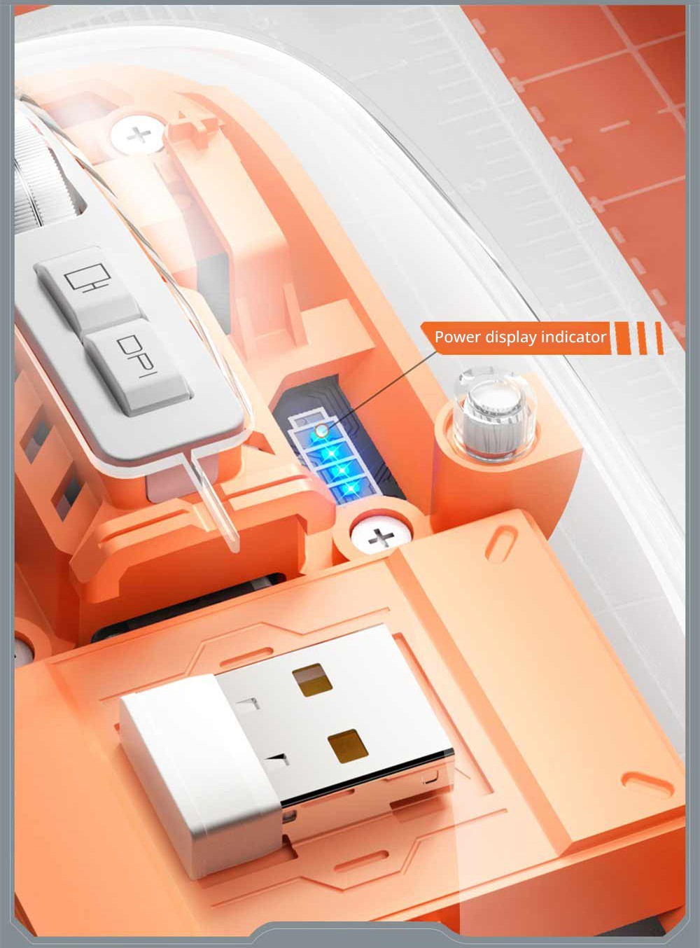 Bezdrôtová myš HXSJ T900 2.4G & Bluetooth, nastaviteľné DPI 800-2400, RGB podsvietenie, tiché klikanie - ružová