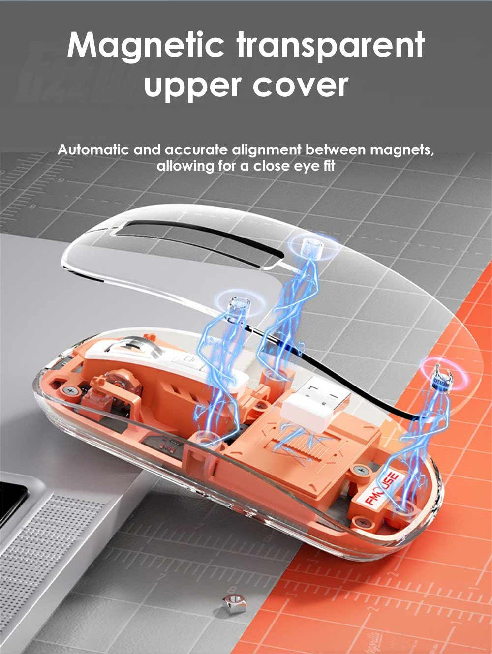 Bezdrôtová myš HXSJ T900 2.4G & Bluetooth, nastaviteľné DPI 800-2400, RGB podsvietenie, tiché tlačítka – ružová