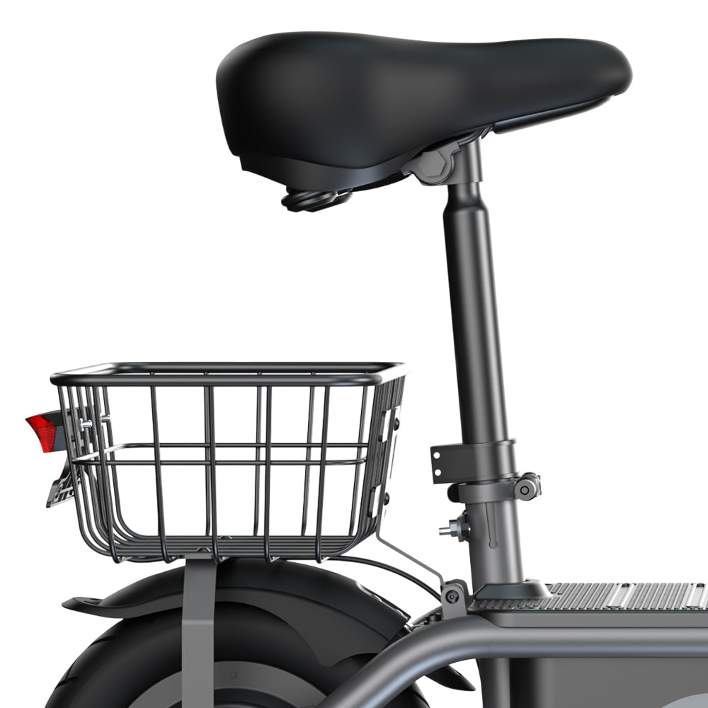 iScooter F2 Electric Scooter with Seat &amp; Rear Basket, 500W Motor, 36V 7.8Ah Battery, 10 inch Tires, 30km/h Max Speed, 30km Range, Front &amp; Rear Drum Brakes, 120kg Max Load