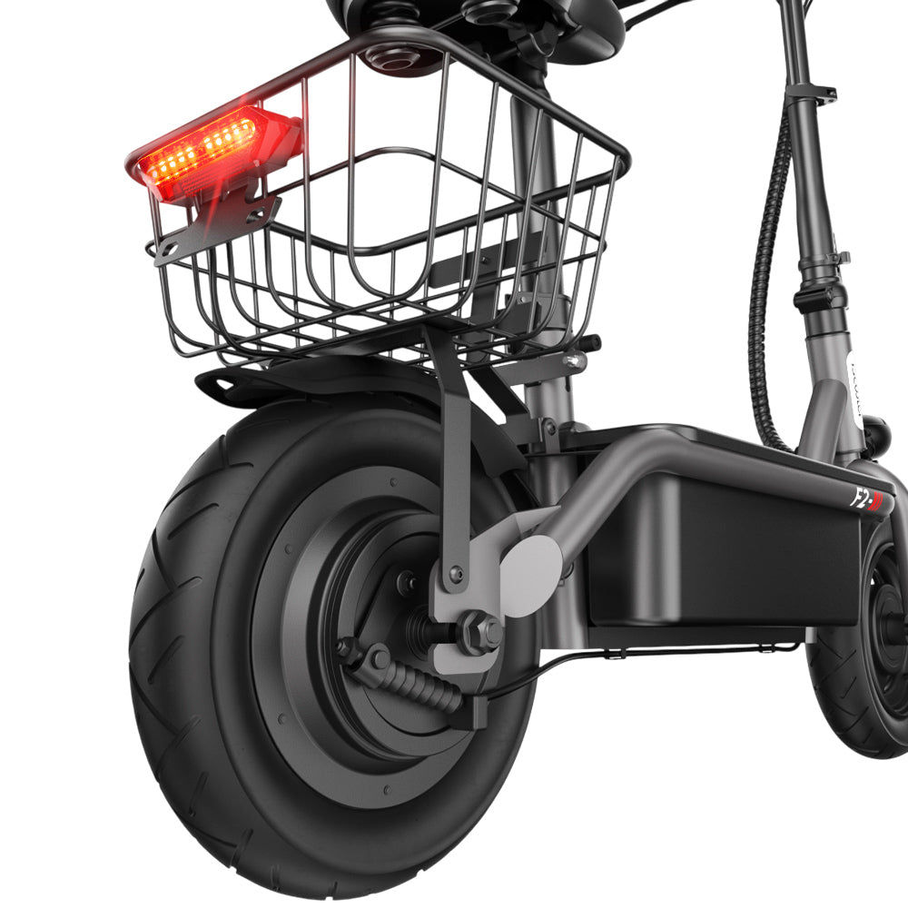iScooter F2 Electric Scooter with Seat &amp; Rear Basket, 500W Motor, 36V 7.8Ah Battery, 10 inch Tires, 30km/h Max Speed, 30km Range, Front &amp; Rear Drum Brakes, 120kg Max Load