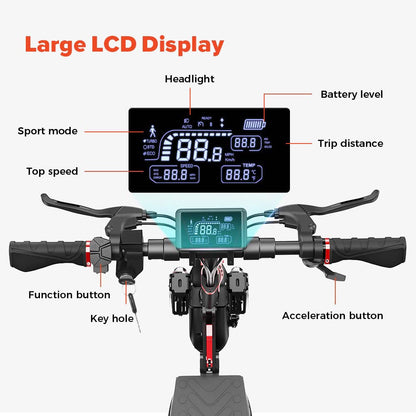 iScooter iX4 10-inch Electric Scooter 800W Motor max speed 45km/h 48V 15Ah Battery up to 40-45km Range App Control, Body Warning Light