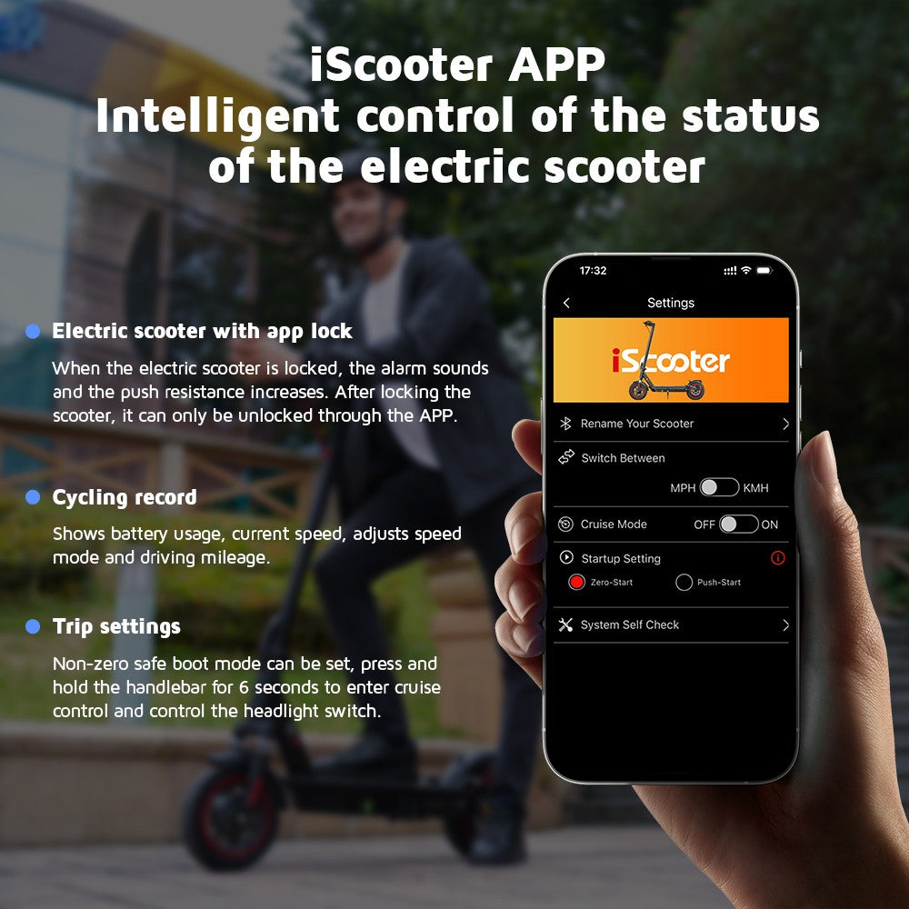 Elektromobilný skúter iScooter i10, motor 650 W, 36 V 15 Ah, 10-palcové pneumatiky, maximálna rýchlosť 40 km/h, maximálny dojazd 45 km, predné a zadné odpruženie, elektronická a kotúčová brzda.