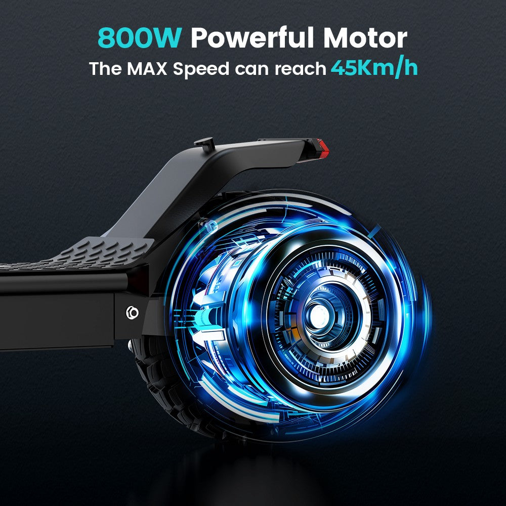 Elektromobilný skúter iScooter i10 Pro, 800W motor, 48V 15Ah batéria, 10-palcové pneumatiky, maximálna rýchlosť 45 km/h, dojazd 60 km, elektronická a bubnová brzda, predné a zadné odpruženie, LED displej, ovládanie cez aplikáciu.