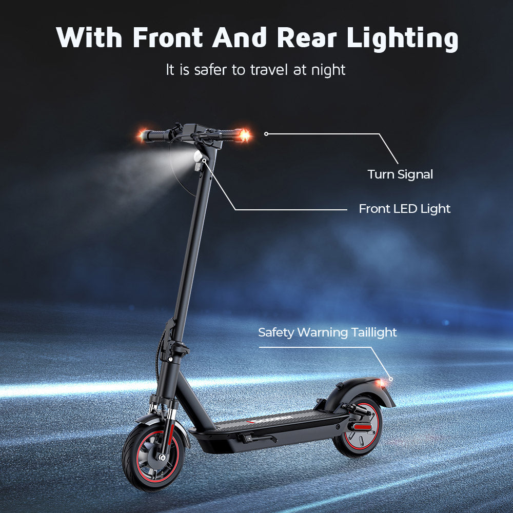 Elektromobilný skúter iScooter i10Max, 750W motor, 48V 18Ah batéria, 10-palcové pneumatiky, maximálna rýchlosť 45 km/h, dojazd 96 km, vodotesnosť IP54, predné a zadné odpruženie, ovládanie cez aplikáciu.