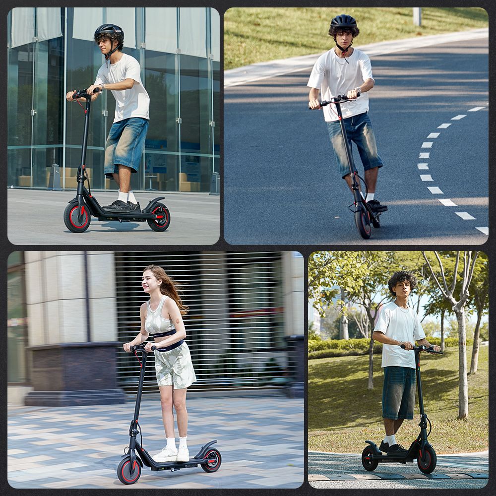 Elektromobilný skúter iScooter i9M, 500W motor, 42V 7,5Ah batéria, 10-palcové pneumatiky, maximálna rýchlosť 35 km/h, dojazd 30 km, predná elektronická brzda a zadná kotúčová brzda, ovládanie cez aplikáciu, LCD displej.