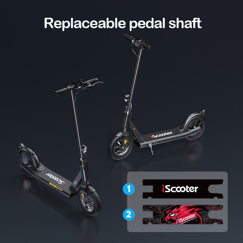 Elektromobilný skúter iScooter i9S, 500W motor, 10Ah batéria, 10-palcové pneumatiky, maximálna rýchlosť 30 km/h, dojazd 30 km, predné odpruženie, elektronická a kotúčová brzda.