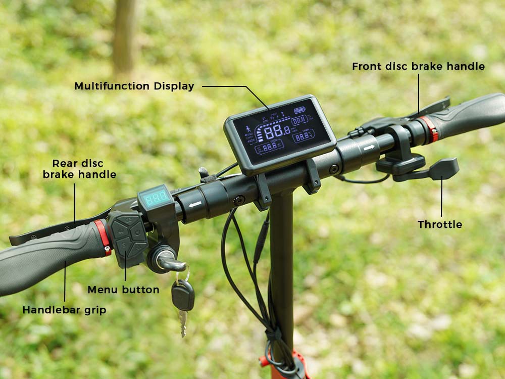 Elektromobilný skúter iScooter IX4, 10'' pláty s včelími úlmi, 800W motor, maximálna rýchlosť 45 km/h, 48V 15Ah batéria, dojazd 40-45 km, ovládanie cez aplikáciu.