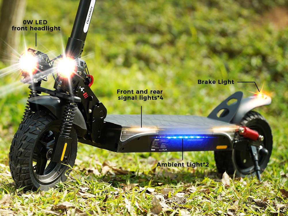 Elektromobilný skúter iScooter IX4, 10'' pláty s včelími úlmi, 800W motor, maximálna rýchlosť 45 km/h, 48V 15Ah batéria, dojazd 40-45 km, ovládanie cez aplikáciu.