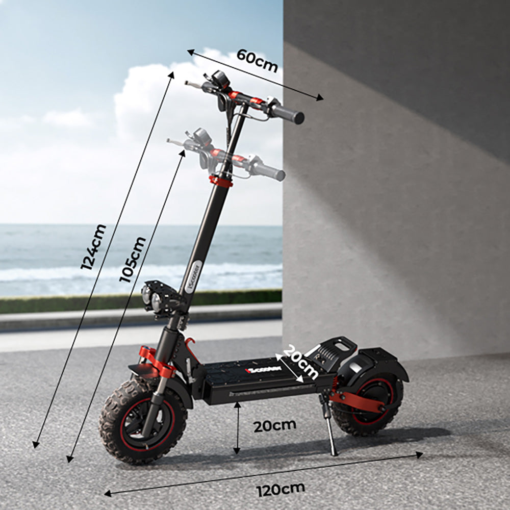 Elektromobilný skúter iScooter iX5S, 1000W motor, 48V 15Ah batéria, 10-palcové kolesá, maximálna rýchlosť 25 km/h, dojazd 65 km, dvojité kotúčové brzdy, predné a zadné tlmiče
