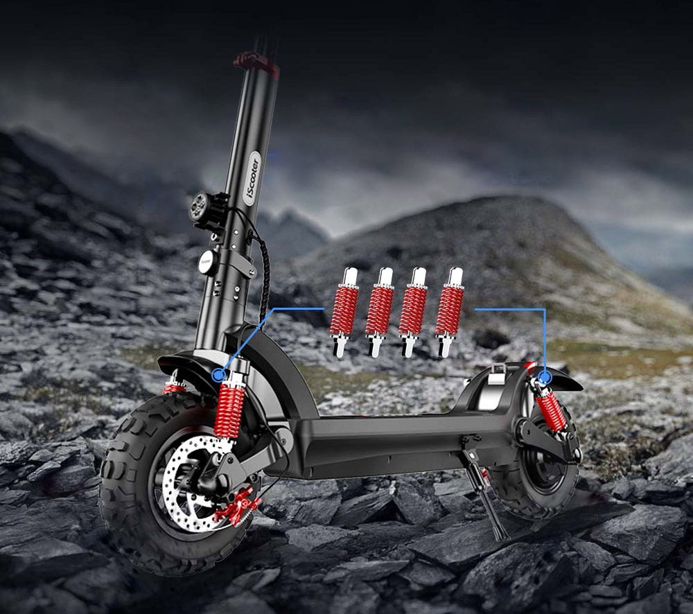 Elektromobilný skúter iScooter iX6, 11'' pneumatiky do terénu, 1000W zadný motor, max. rýchlosť 45 km/h, 48V 17,5Ah batéria, dojazd 40-45 km.