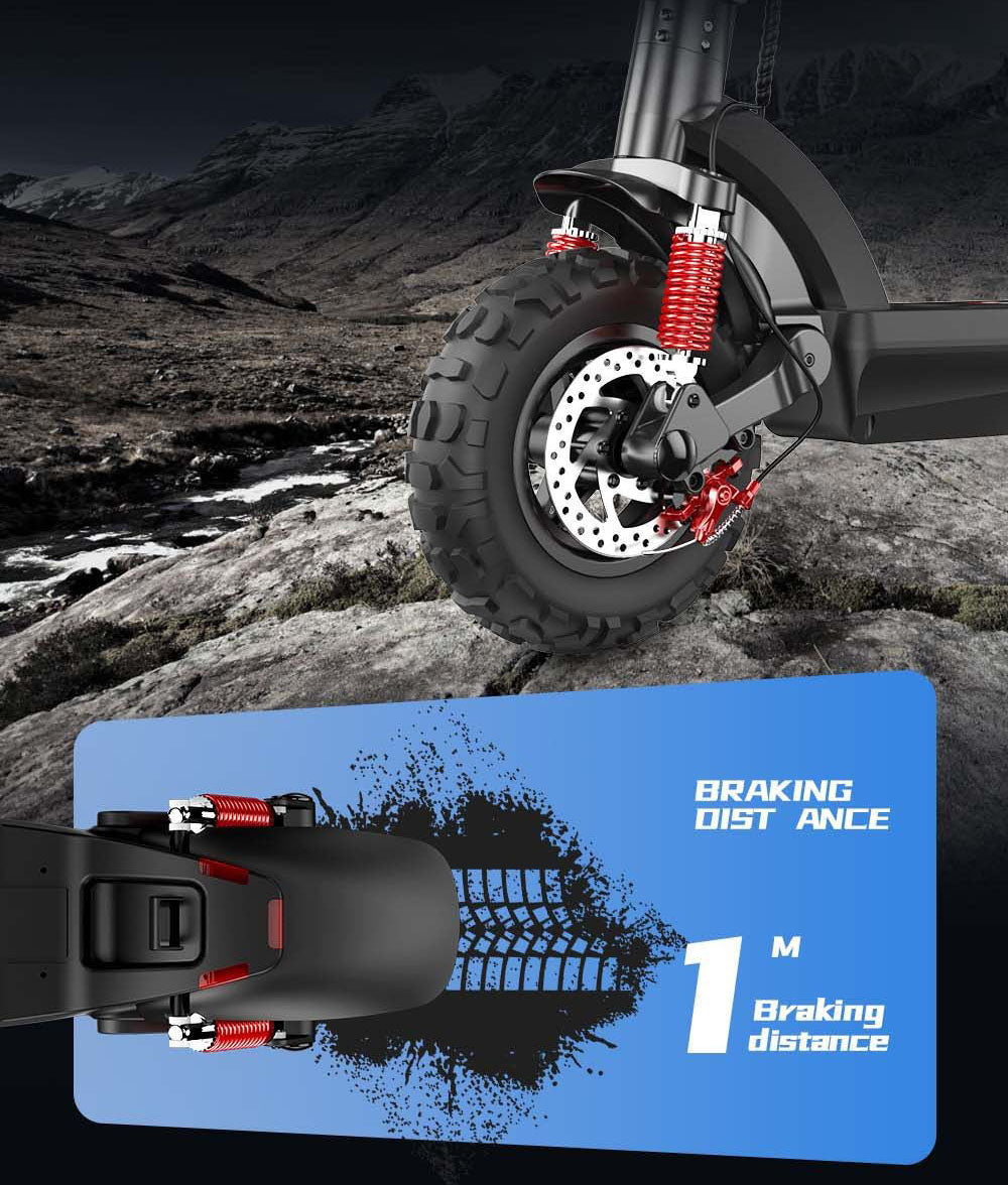 Elektromobilný skúter iScooter iX6, 11'' pneumatiky do terénu, 1000W zadný motor, max. rýchlosť 45 km/h, 48V 17,5Ah batéria, dojazd 40-45 km.