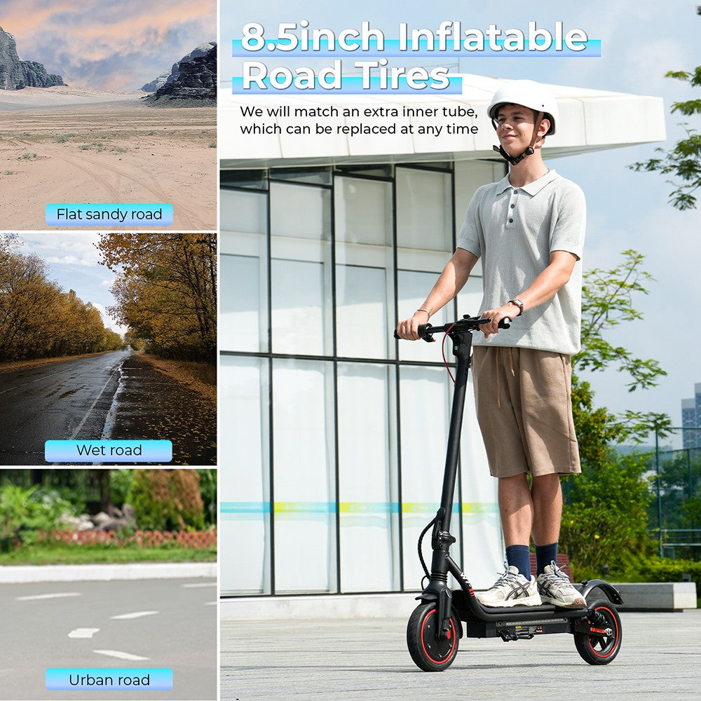 Elektromobilný skúter iScooter W7, 350W motor, 42V 7,8AH batéria, 8,5-palcové koleso, maximálna rýchlosť 35 km/h, dojazd 30 km, kotúčové brzdy, dvojité odpruženie, ovládanie cez aplikáciu.