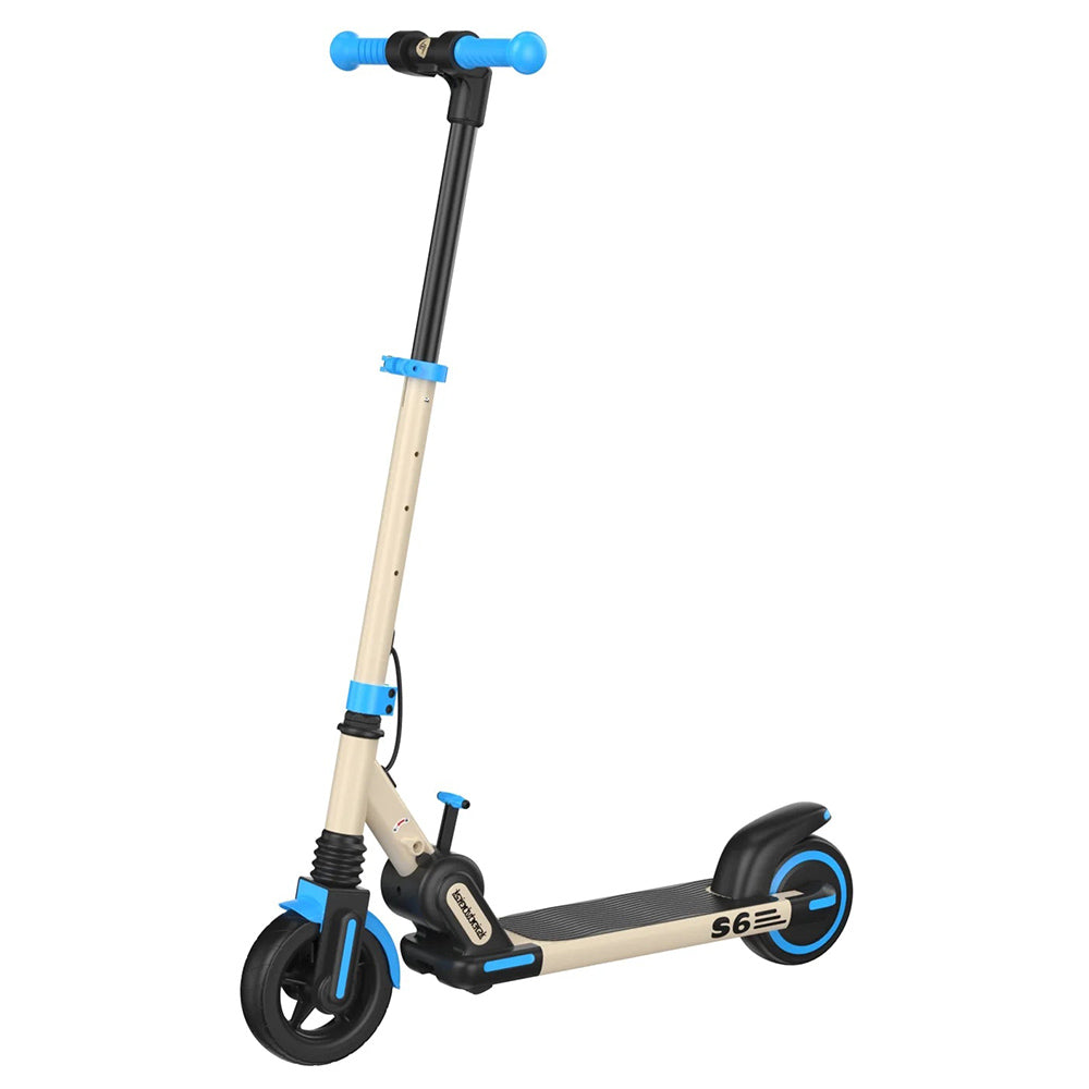 isinwheel S6 Kids Folding Electric Scooter, 150W Motor, 21.6V 5Ah Battery, 6.5-inch Tires, 15km/h Max Speed, 15km Range, Rear Fender Brake &amp; Electronic Brake, Adjustable Height - Blue