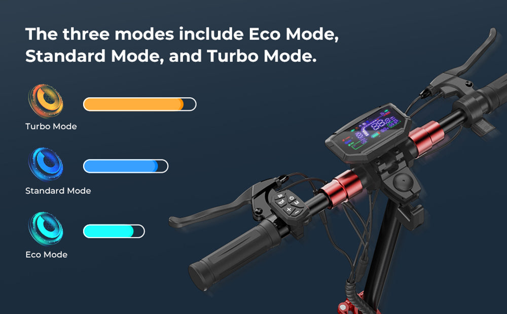 Elektromobilný skúter isinwheel GT2 do terénu, 800W motor, 48V 15Ah batéria, 11-palcové pneumatiky, maximálna rýchlosť 45 km/h, maximálny dojazd 45 km, kotúčové brzdy, štvorité tlmiče nárazov.
