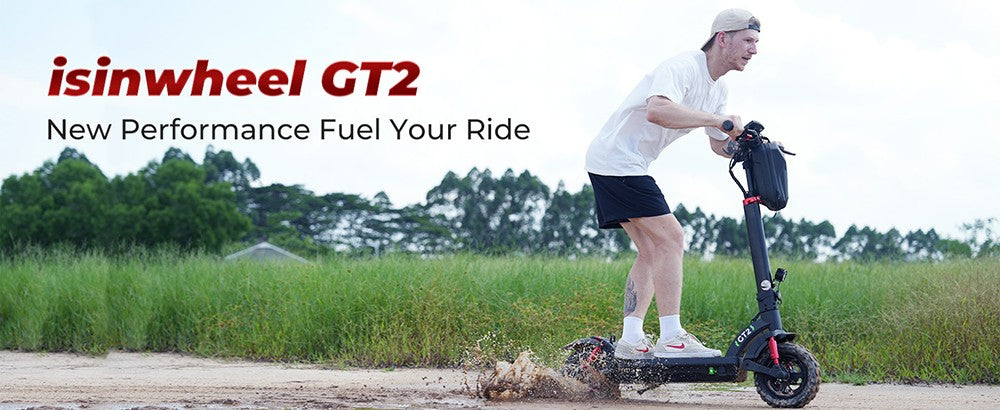 Elektromobilný skúter isinwheel GT2 do terénu, 800W motor, 48V 15Ah batéria, 11-palcové pneumatiky, maximálna rýchlosť 45 km/h, maximálny dojazd 45 km, kotúčové brzdy, štvorité tlmiče nárazov.