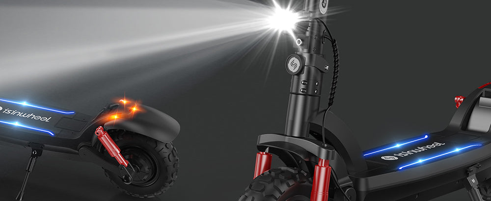 Elektromobilný skúter isinwheel GT2 do terénu, 800W motor, 48V 15Ah batéria, 11-palcové pneumatiky, maximálna rýchlosť 45 km/h, maximálny dojazd 45 km, kotúčové brzdy, štvorité tlmiče nárazov.