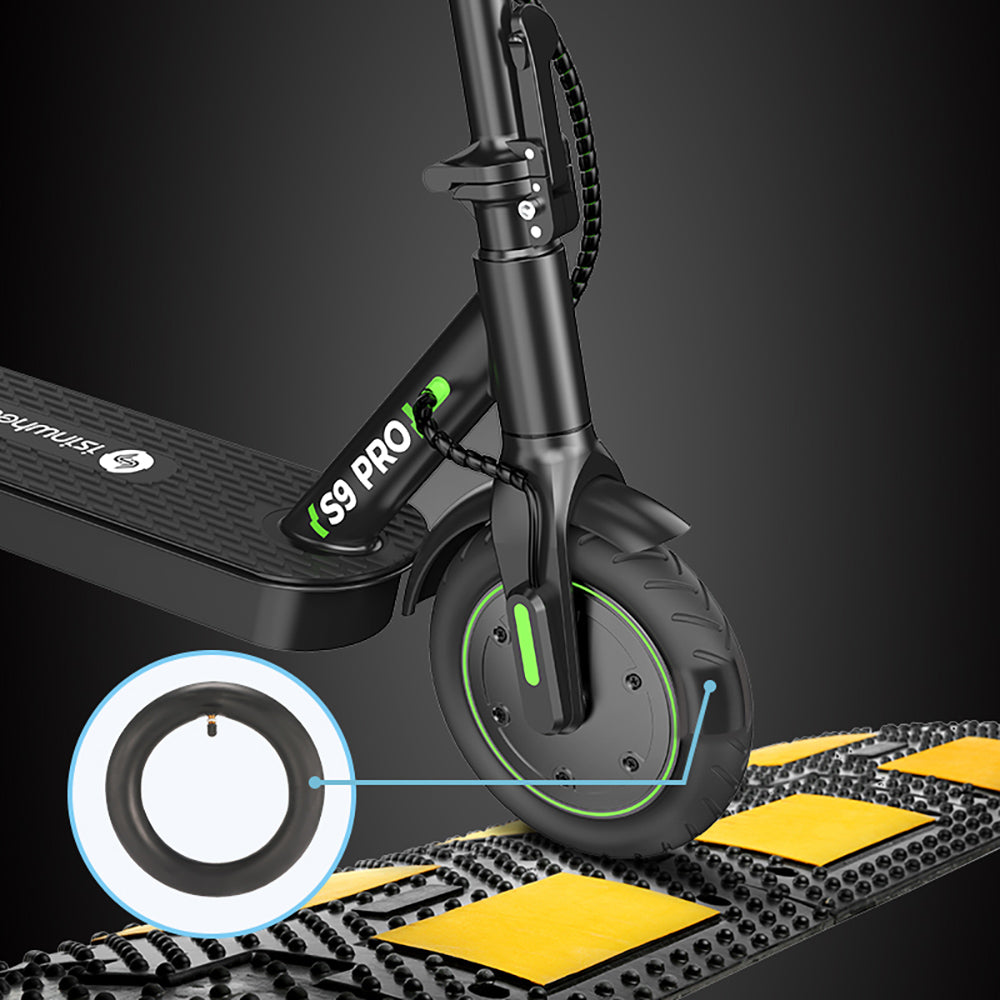 Elektromobilná kolobežka isinwheel S9 Pro, 350W motor, 36V 7,5Ah batéria, 8,5 palcové pneumatiky, maximálna rýchlosť 25 km/h, dojazd 28 km, ovládanie cez aplikáciu.