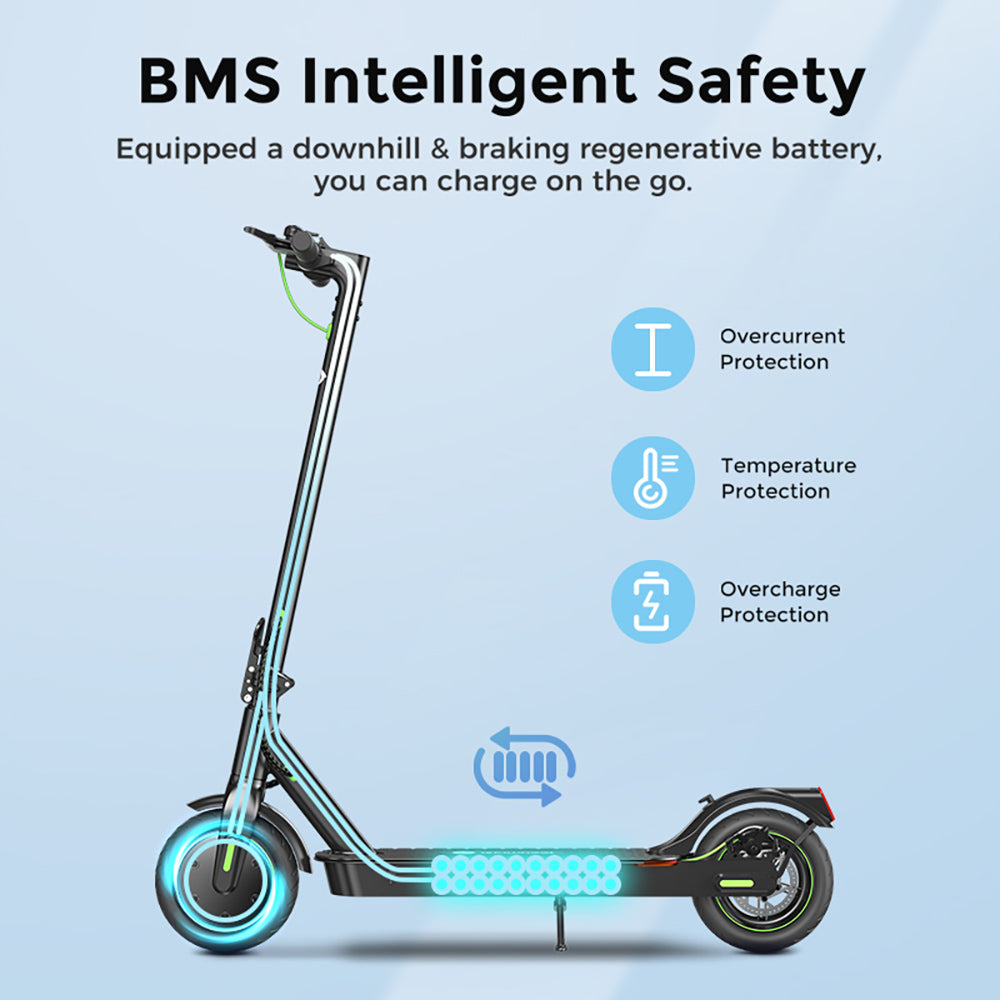 Elektromobilná kolobežka isinwheel S9 Pro, 350W motor, 36V 7,5Ah batéria, 8,5 palcové pneumatiky, maximálna rýchlosť 25 km/h, dojazd 28 km, ovládanie cez aplikáciu.