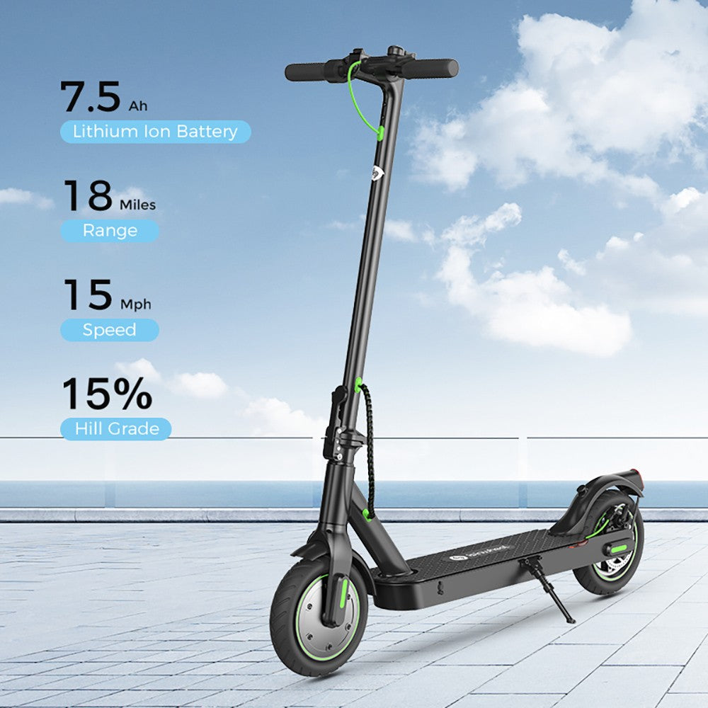 Elektromobilná kolobežka isinwheel S9 Pro, 350W motor, 36V 7,5Ah batéria, 8,5 palcové pneumatiky, maximálna rýchlosť 25 km/h, dojazd 28 km, ovládanie cez aplikáciu.