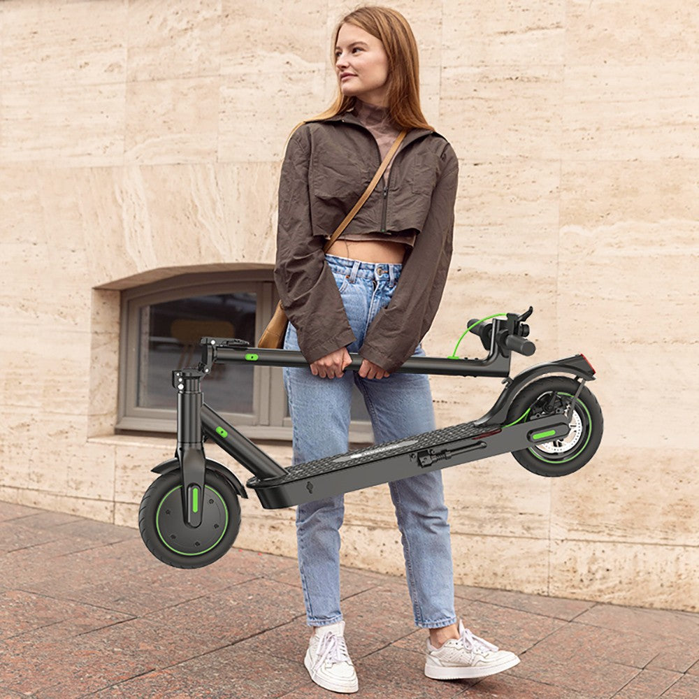 Elektromobilná kolobežka isinwheel S9 Pro, 350W motor, 36V 7,5Ah batéria, 8,5 palcové pneumatiky, maximálna rýchlosť 25 km/h, dojazd 28 km, ovládanie cez aplikáciu.