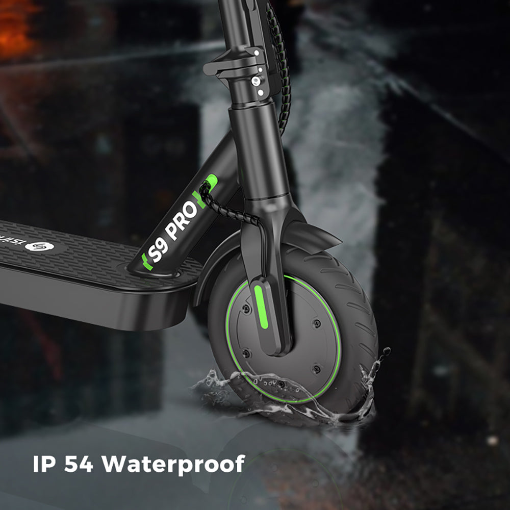 Elektromobilná kolobežka isinwheel S9 Pro, 350W motor, 36V 7,5Ah batéria, 8,5 palcové pneumatiky, maximálna rýchlosť 25 km/h, dojazd 28 km, ovládanie cez aplikáciu.