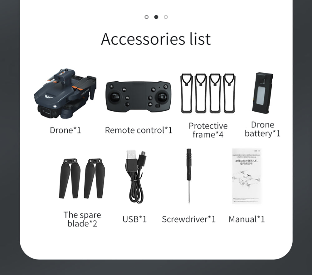 Skladací RC dron JJRC H106 s funkciou vyhýbania sa prekážkám zo všetkých strán, kvadrokoptéra s dvoma kamerami - oranžová