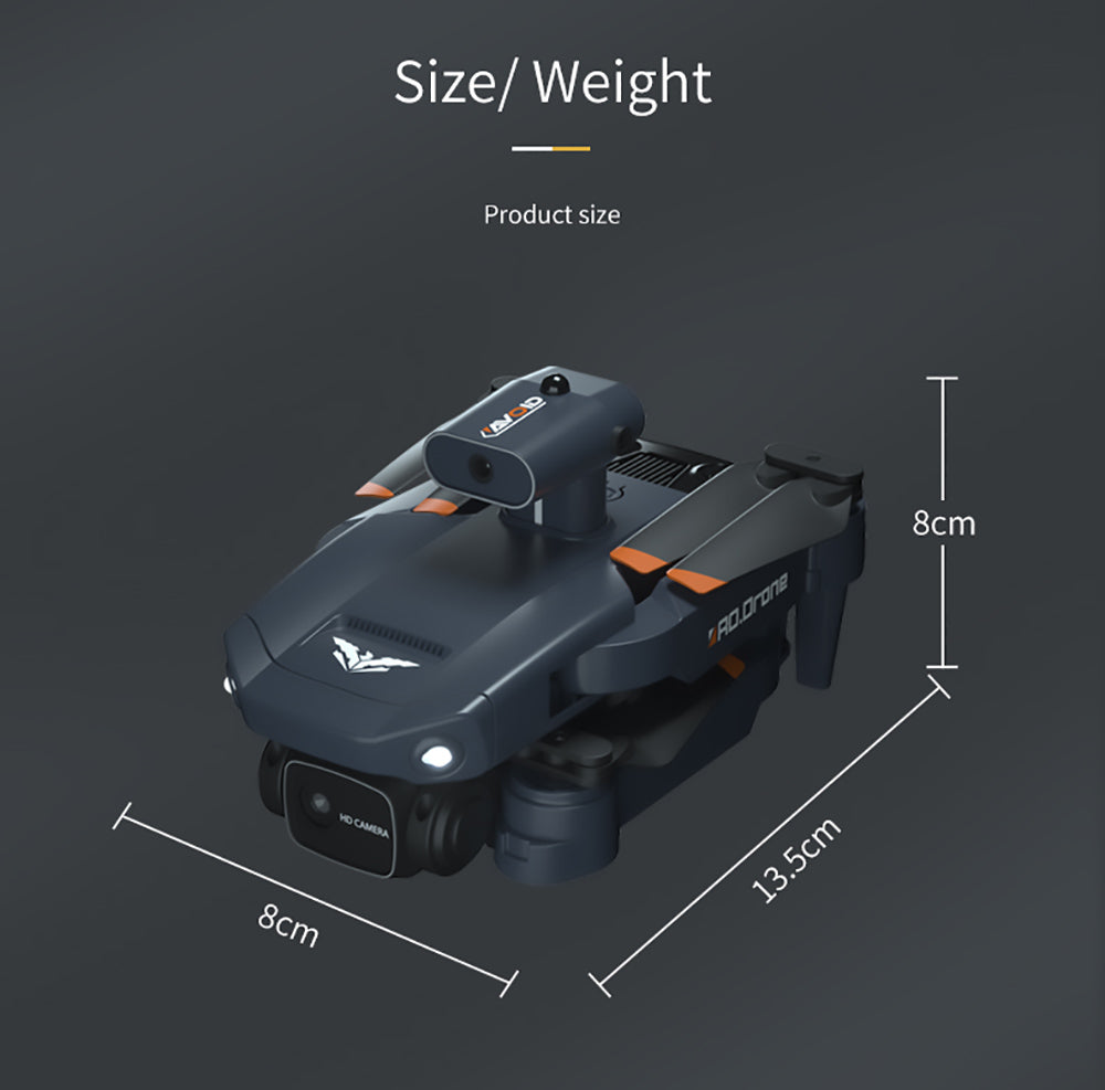 Skladací RC dron JJRC H106 s funkciou vyhýbania sa prekážkám zo všetkých strán, kvadrokoptéra s dvoma kamerami - oranžová