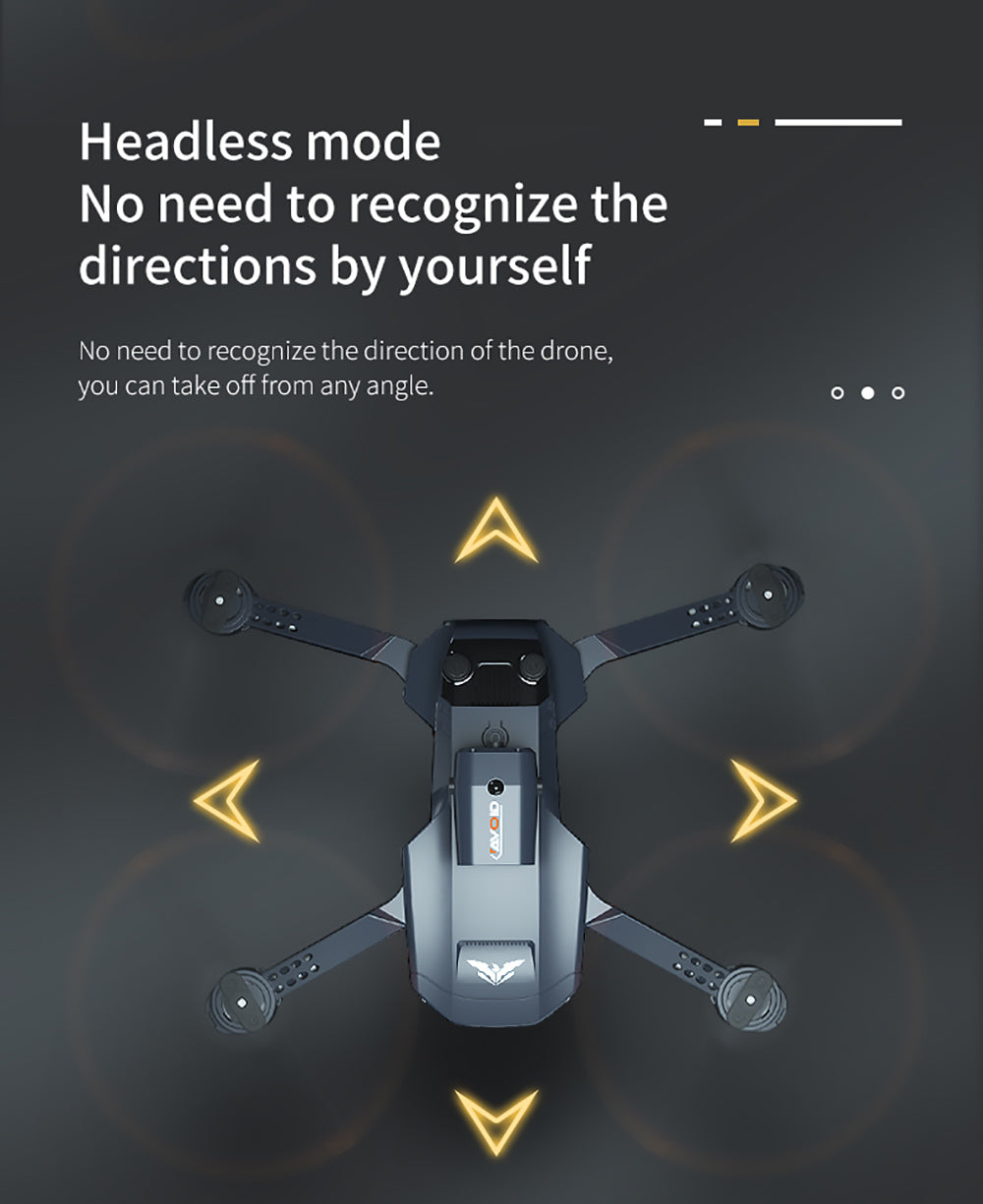 Skladací RC dron JJRC H106 s funkciou vyhýbania sa prekážkám zo všetkých strán, kvadrokoptéra s dvoma kamerami - oranžová