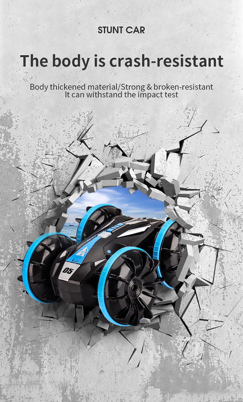 JJRC Q113 1:24 RC kaskadérské auto 4WD 360° rotácia 2v1 vodotesné vodné a pozemné vozidlo - oranžová