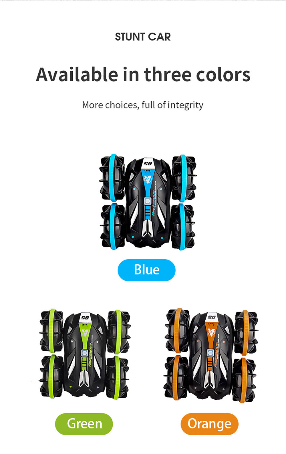JJRC Q113 1:24 RC kaskadérské auto 4WD 360° rotácia 2v1 vodotesné vodné a pozemné vozidlo - oranžová