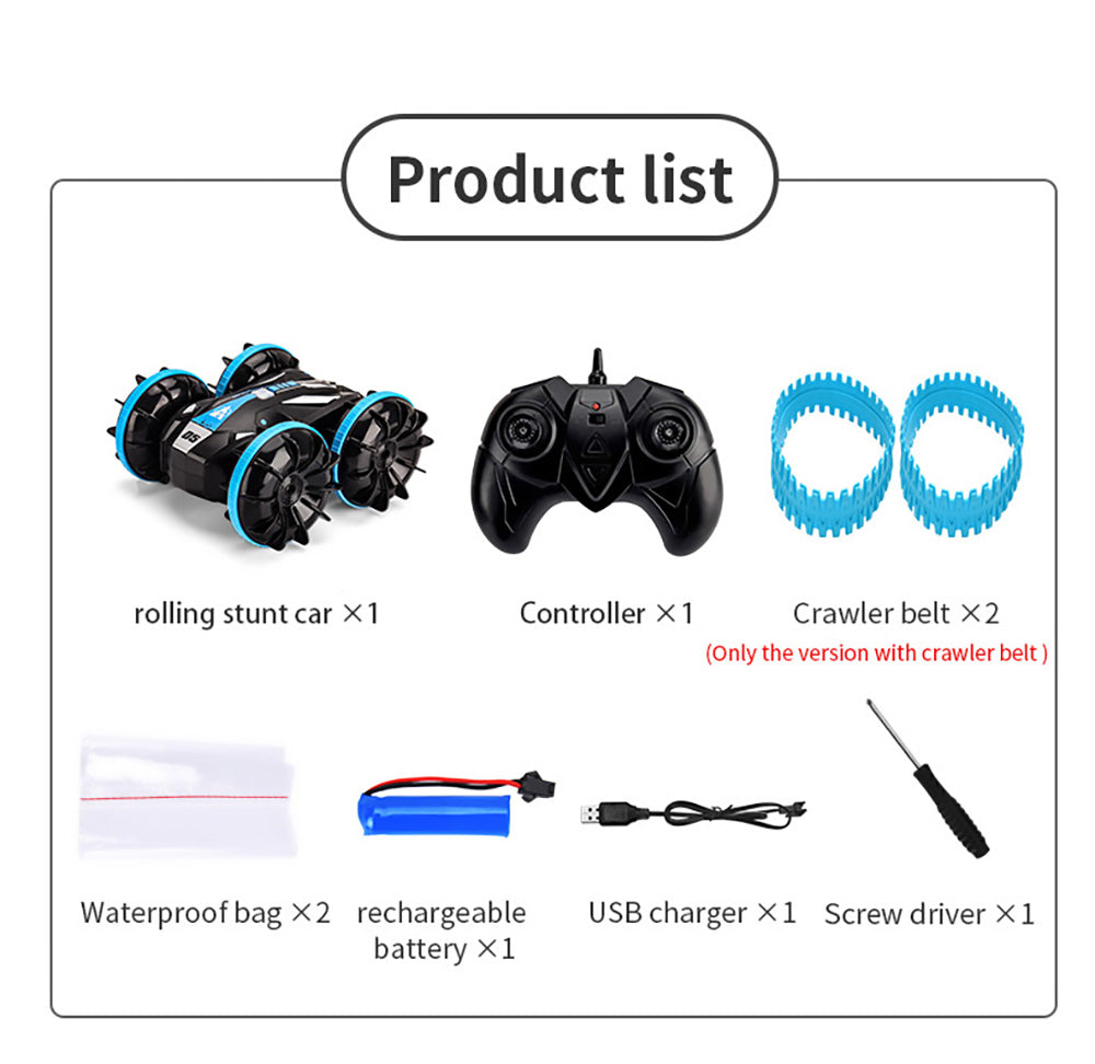 JJRC Q113 1:24 RC kaskadérské auto 4WD 360° rotácia 2v1 vodotesné vodné a pozemné vozidlo - oranžová