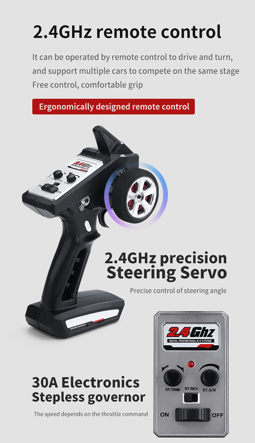 JJRC Q117 F 1:16 2.4G 4WD 35KM/H Driftové auto s plne proporcionálnym ovládáním a naklápěcími svetlometmi - modrá