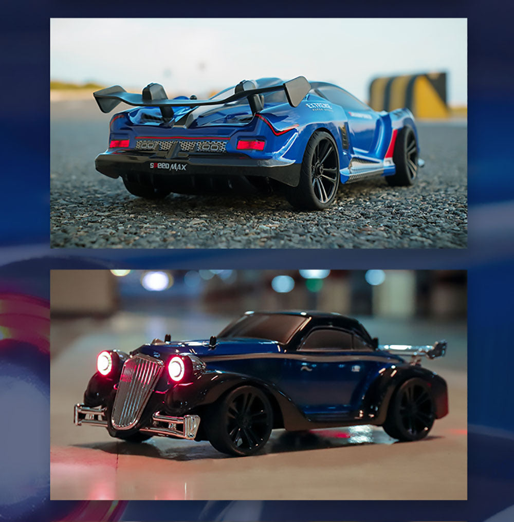 JJRC Q117 F 1:16 2.4G 4WD 35KM/H Driftové auto s plne proporcionálnym ovládáním a uhlovými svetlometmi - modrá