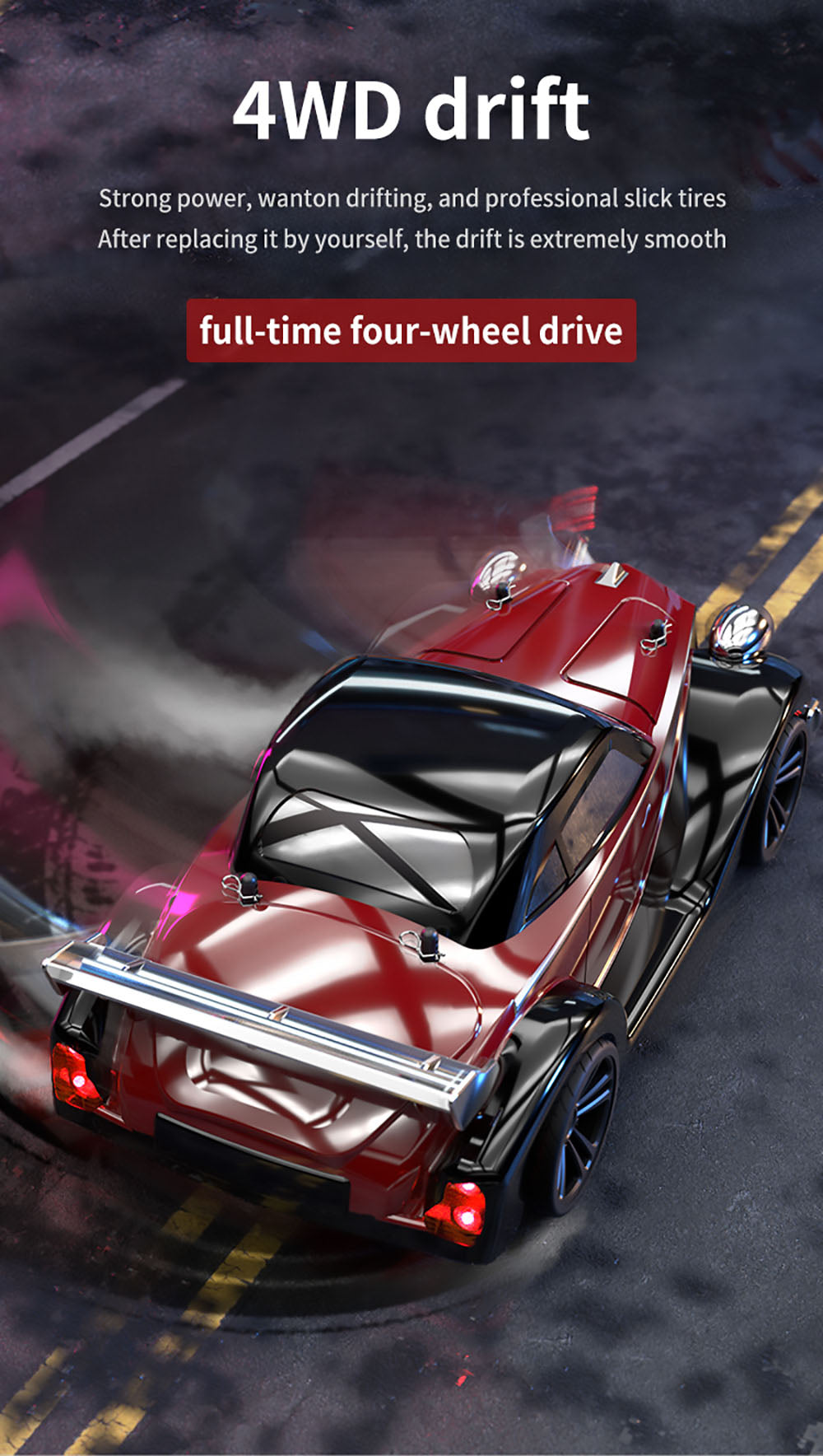 JJRC Q117 F 1:16 2.4G 4WD 35KM/H Driftové auto s plne proporcionálnym ovládáním a naklápěcími svetlometmi - modrá