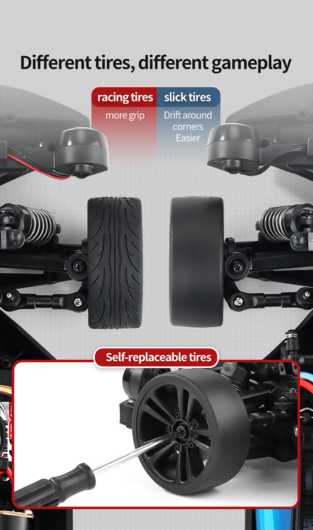 JJRC Q117 F 1:16 2.4G 4WD 35KM/H Driftové auto s plne proporcionálnym ovládáním a naklápěcími svetlometmi - modrá
