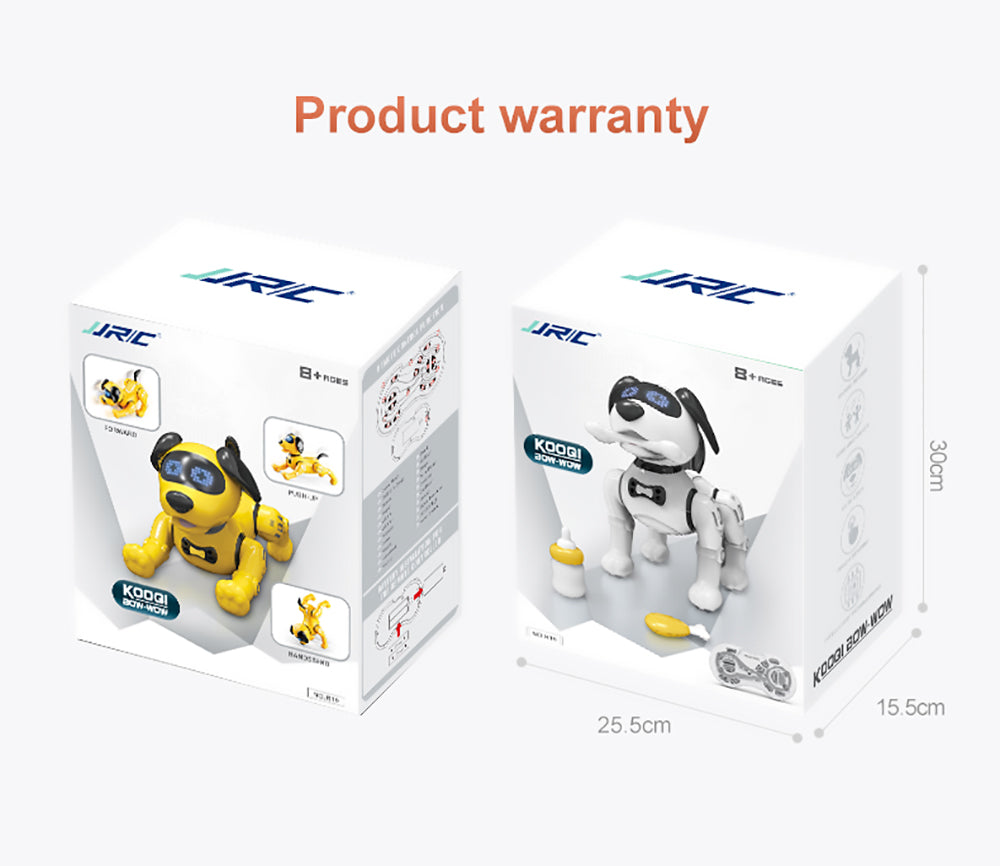 JJRC R19 Diaľkovo ovládaný robotický psík, interaktívna hračka, RC robotický kaskadér, vzdelávacia hračka pre deti - biela