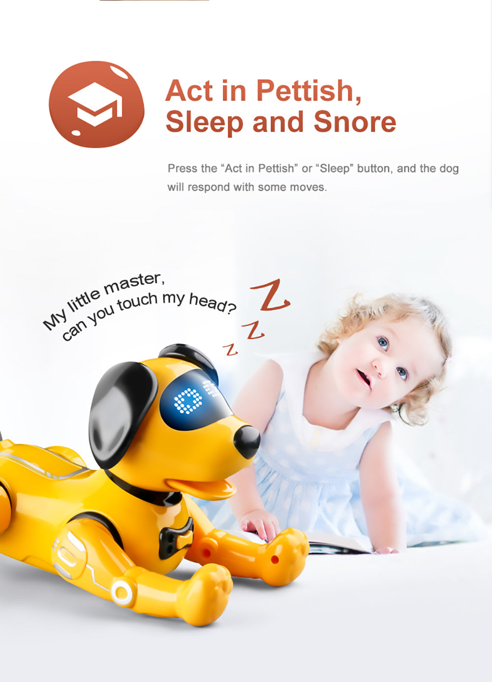 JJRC R19 Diaľkovo ovládaný robotický psík, interaktívna hračka, RC robotický kaskadér, vzdelávacia hračka pre deti - biela