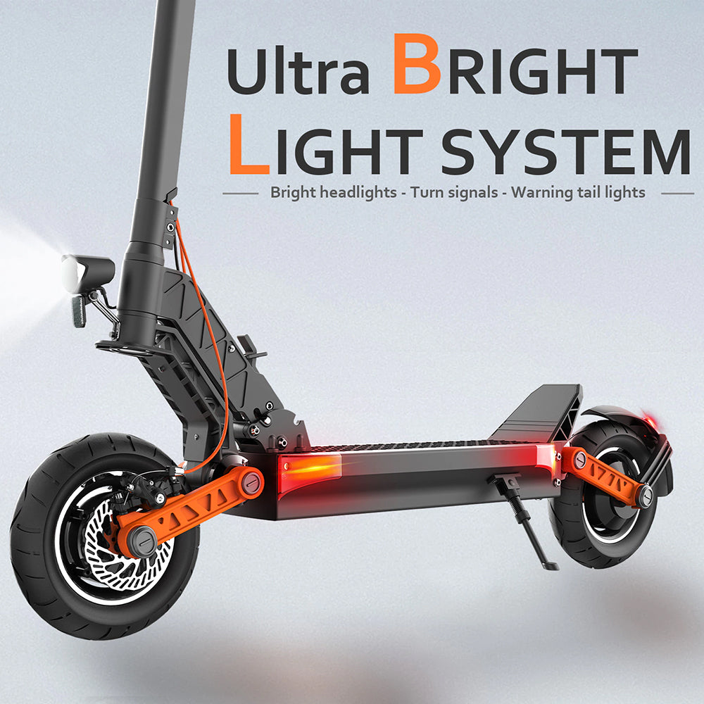 Elektromobilná kolobežka JOYOR S10-S, 10-palcové terénne pneumatiky, 60V 18Ah batéria, 2*1000W dvojitý motor, maximálna rýchlosť 65 km/h, dojazd 70-85 km, nosnosť 120 kg, dvojité hydraulické kotúčové brzdy - čierna
