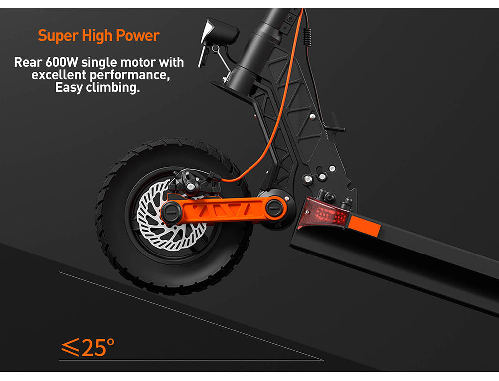 Elektromobilná kolobežka JOYOR S5-Z, 48V 13Ah batéria, 600W motor, 10*3.0 palcové pneumatiky, 25 km/h rýchlosť, 55 km dojazd, hliníkový rám, 6-svetelný systém, smerové svetlá, dvojité kotúčové brzdy - čierna