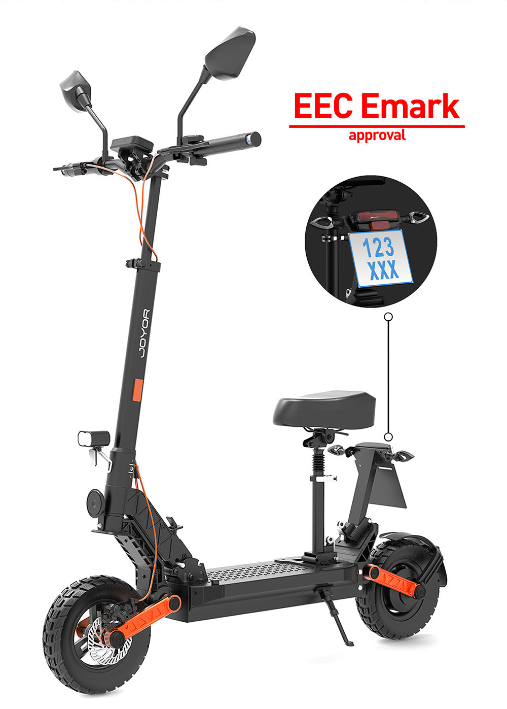 Elektromobilná kolobežka JOYOR S8E, 800W motor, 48V 26AH batéria, 10-palcové pneumatiky, maximálna rýchlosť 45 km/h, dojazd 80 km, predná a zadná kotúčová brzda, predné a zadné tlmiče.